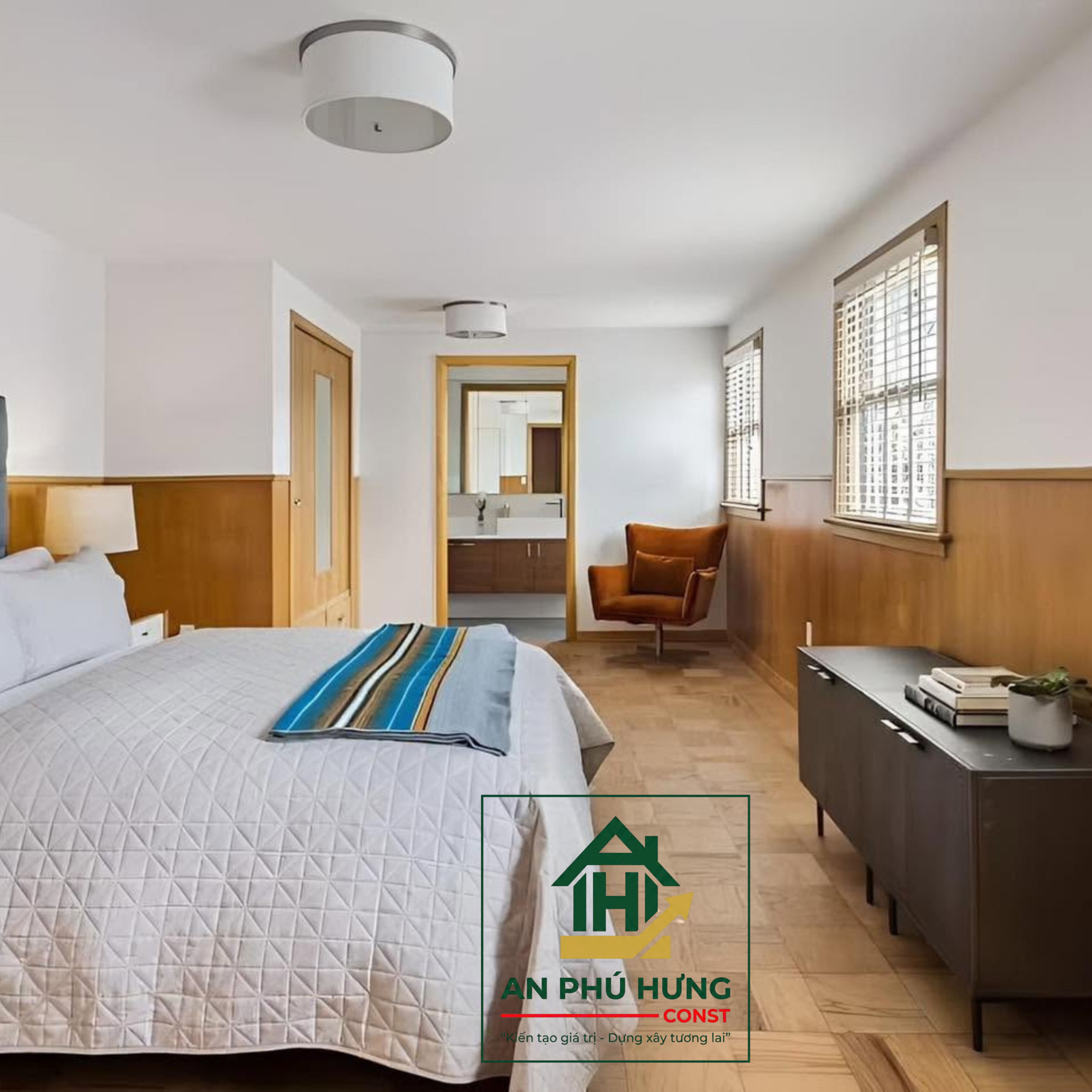 Chiêm ngưỡng trọn bộ thiết kế ngoại thất và nội thất mẫu nhà phố 4 tầng hiện đại từ An Phú Hưng Const. Không gian sống xanh mát, thiết kế mở thông minh kết hợp hài hòa vật liệu gỗ ấm áp, mang đến trải nghiệm sống vương giả giữa lòng đô thị.