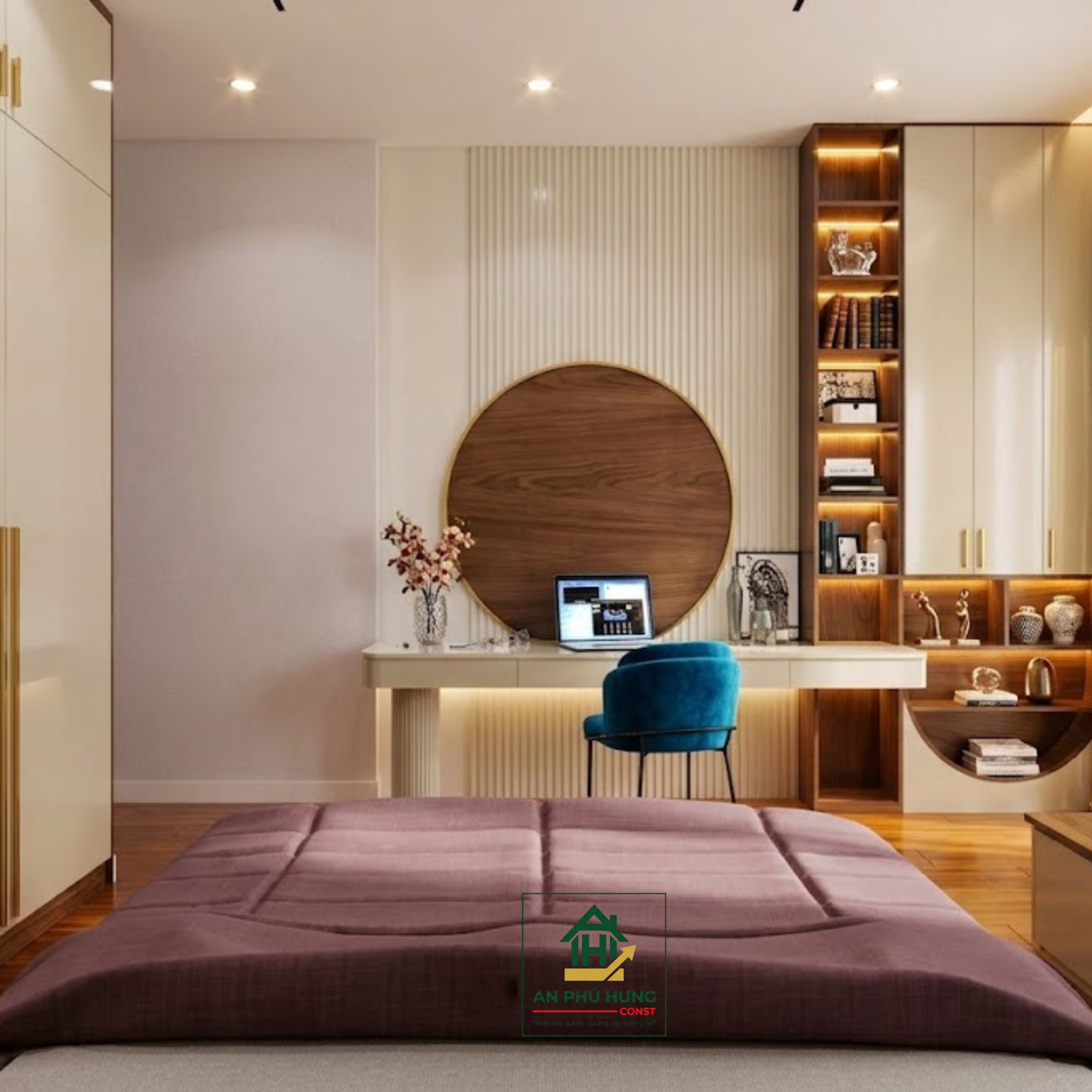Khám phá mẫu thiết kế nội thất nhà phố hiện đại, sang trọng từ An Phú Hưng. Giải pháp bố trí phòng khách, bếp và phòng ngủ tối ưu không gian xanh tuyệt đẹp