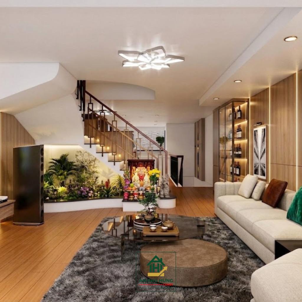 Khám phá mẫu thiết kế nội thất nhà phố hiện đại, sang trọng từ An Phú Hưng. Giải pháp bố trí phòng khách, bếp và phòng ngủ tối ưu không gian xanh tuyệt đẹp