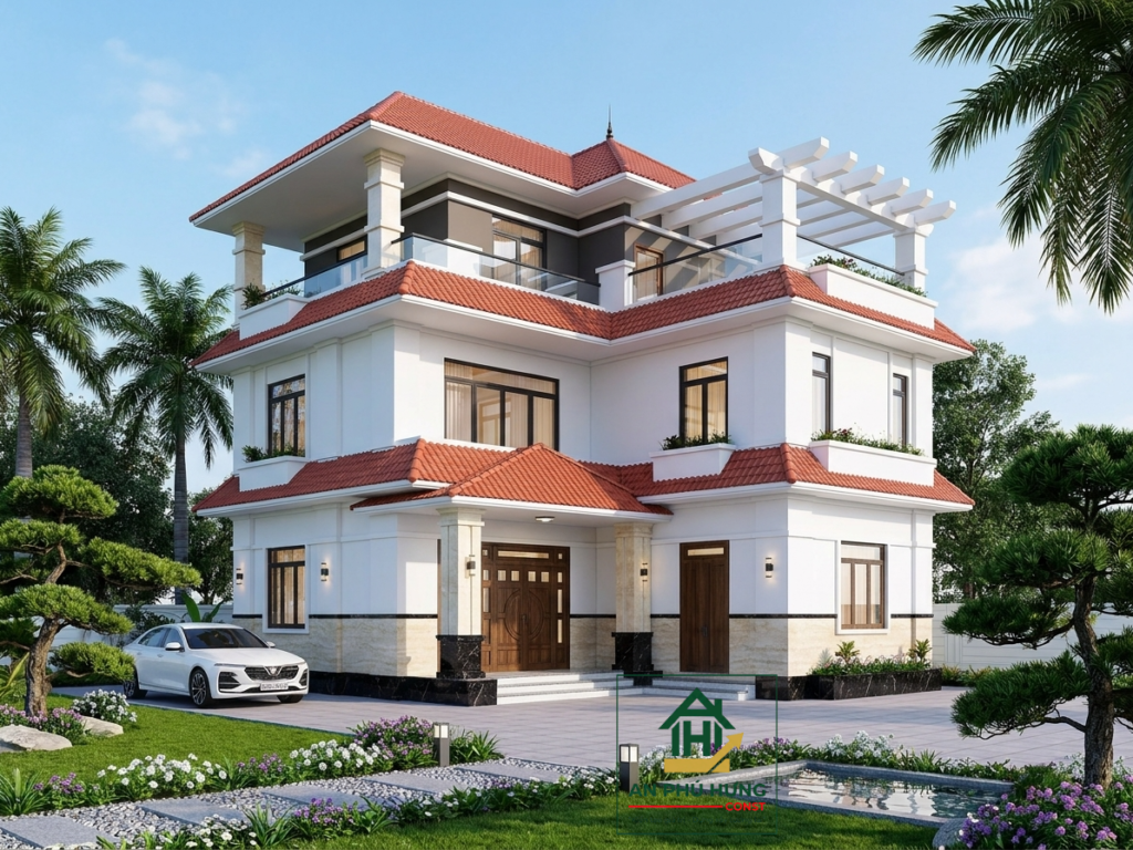 Chiêm ngưỡng mẫu thiết kế biệt thự 3 tầng mái Nhật tuyệt đẹp từ An Phú Hưng Const. Khám phá kiến trúc hiện đại, cảnh quan sân vườn sinh thái và không gian sống hoàn hảo.