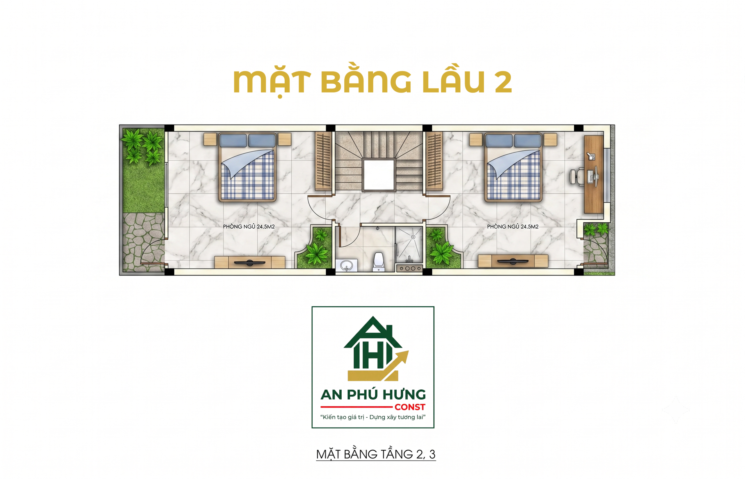 Khám phá mẫu thiết kế nhà phố 4 tầng hiện đại tuyệt đẹp từ An Phú Hưng Const. Phân tích chi tiết bản vẽ mặt bằng 4 tầng tối ưu không gian, giếng trời thông thoáng và kiến trúc xanh mát lý tưởng cho gia đình Việt.