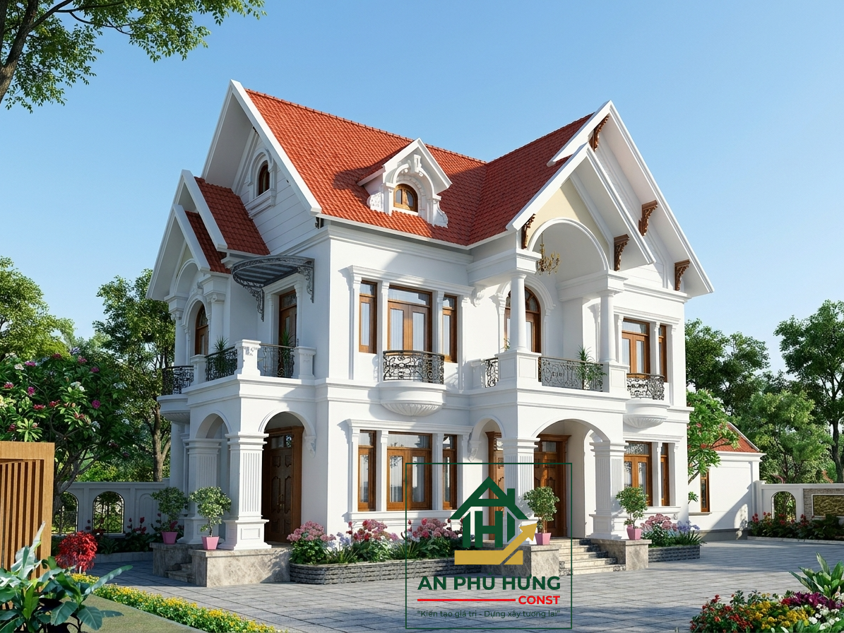 Khám Phá Mẫu Biệt Thự Vườn Tân Cổ Điển Mái Thái Đỏ Bề Thế – Tuyệt Tác Không Gian Sống Từ An Phú Hưng Const