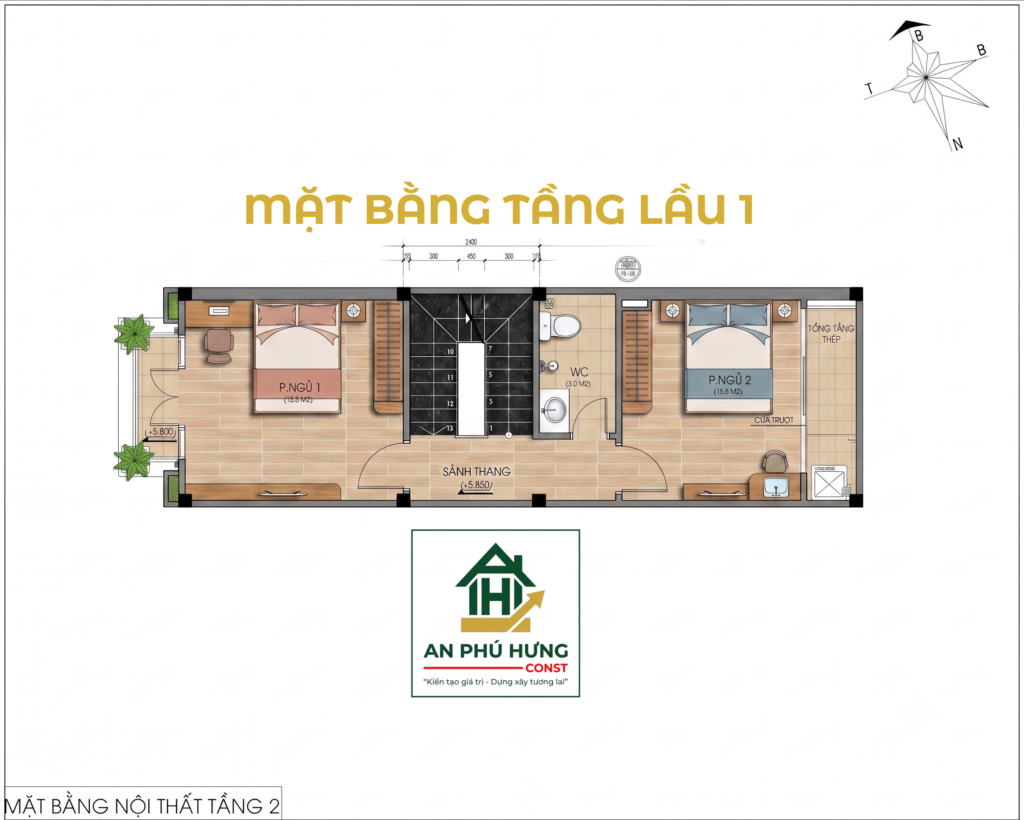 mặt bằng lầu. 1
