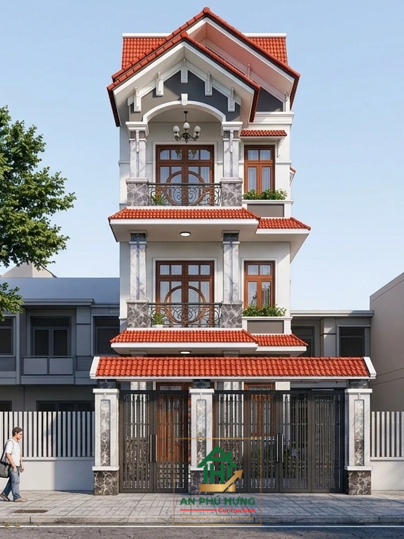 Khám phá mẫu thiết kế nhà phố tân cổ điển đẳng cấp của anh Tuấn tại Củ Chi do An Phú Hưng thiết kế & thi công. Gọi ngay 0928 7997789 để nhận tư vấn trọn gói!